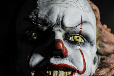 Close-up of clown statue