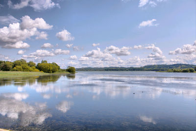 Scenic view of chew  valley lake against sky