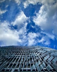 Low angle view of modern building against sky