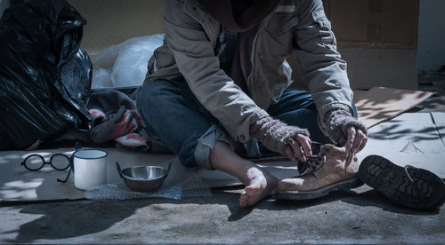 Low section of people working