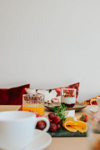 Close-up of food on table