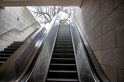 Low angle view of escalator