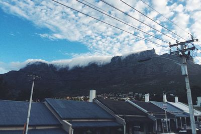 Low angle view of built structure against cloudy sky
