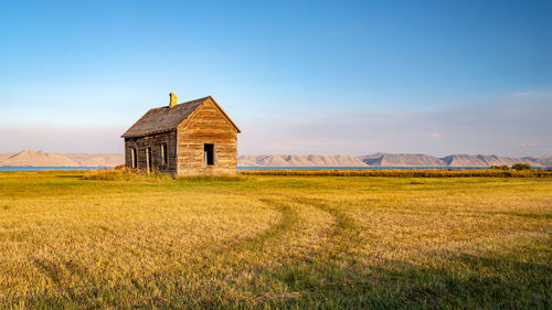 View of house on field against sky