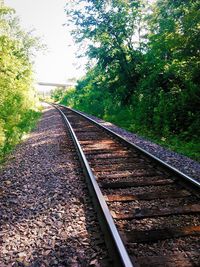 Railroad tracks on railroad track