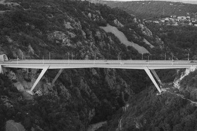 High angle view of bridge over mountain