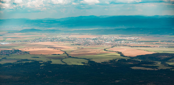 Aerial view of landscape against sky