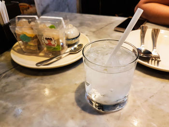 Close-up of drink on table at restaurant