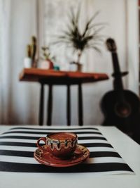 Close-up of cake on table at home