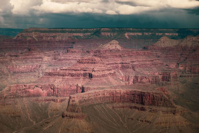 Aerial view of landscape against cloudy sky