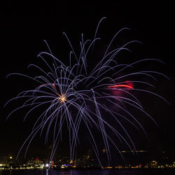 Low angle view of firework display