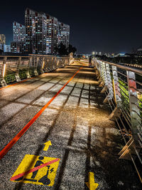 High angle view of illuminated city at night