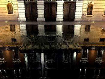 Reflection of illuminated lights in water