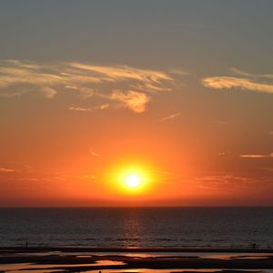 Scenic view of sea at sunset