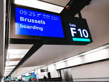 Information sign at airport