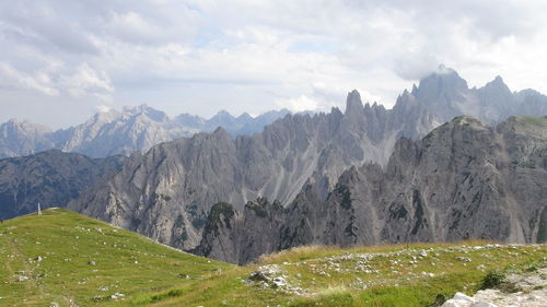 Panoramic view of mountains against sky