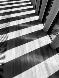 High angle view of staircase in building