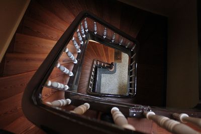 Directly above shot of spiral staircase