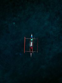 High angle view of person in water