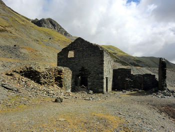 Low angle view of old ruin building
