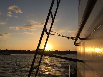 View of sunset over sea