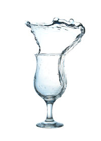 Close-up of glass of water against white background