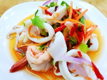 Close-up of salad served in plate