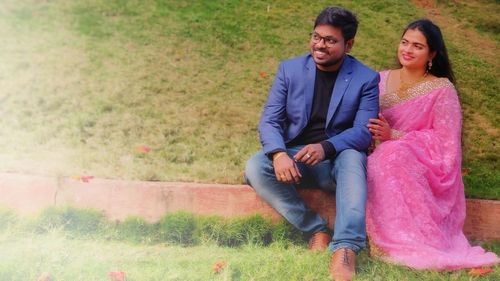 Young couple in park