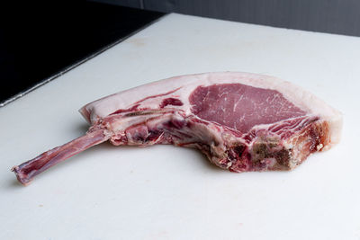 High angle view of food on table