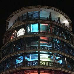 Low angle view of illuminated building