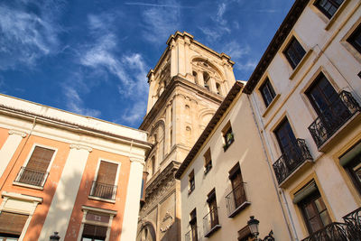 Low angle view of buildings against sky