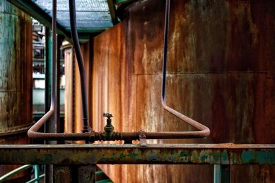 Rusty metal structure in factory