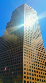 Low angle view of modern building against sky