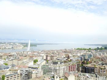 High angle view of townscape against sky