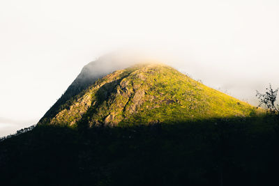 Scenic view of mountains against clear sky