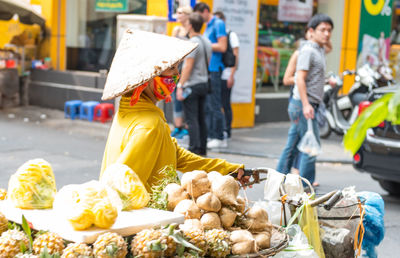 Various vegetables for sale in street market