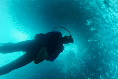 Man swimming in sea