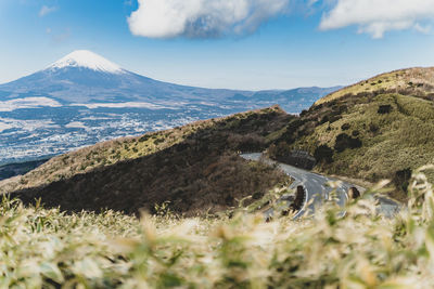 Scenic view of mountains against sky