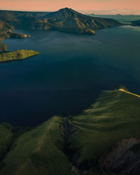 Aerial view of a lake