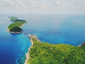 High angle view of sea against sky