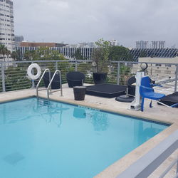 View of swimming pool against sky