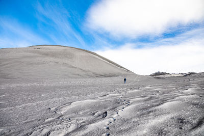 Scenic view of snowcapped mountain against sky