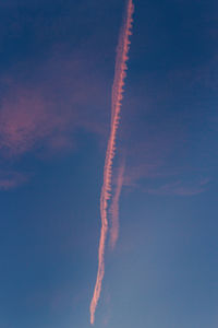 Low angle view of vapor trail in sky