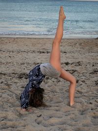 Side view of woman on beach