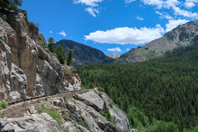 Scenic view of rocky mountains against sky