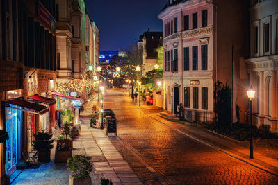 Street in city at night