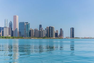 City skyline at waterfront