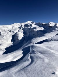 Scenic view of snowcapped mountain against sky