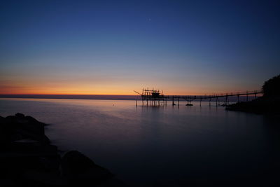 Scenic view of sea against sky at sunset