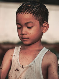 Close-up portrait of boy